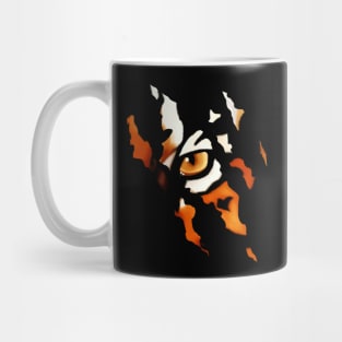 Fearless Tiger Cat Eye Claw Silhouette Mug